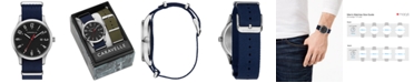 Caravelle Men's Blue Nylon Strap Watch 40mm Box Set